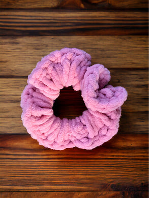 Bubblegum Pink Plush Handmade Scrunchy