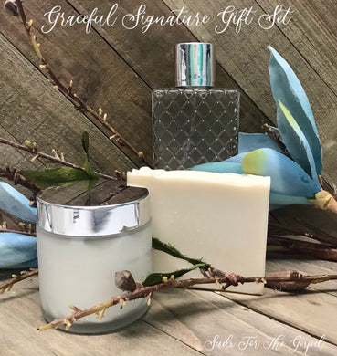 “Graceful” Signature Perfume, Organic Body Cream & Soap Gift Set