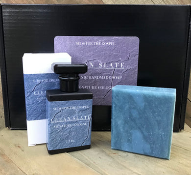 Clean Slate Signature Cologne & Organic Soap Set